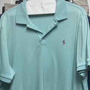 Polo by Ralph Lauren Men's Aqua Polo Shirt